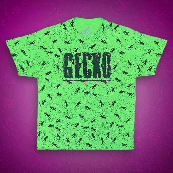 gecko hawaii Neon Green Forever Gecko Puffed Lava Tee