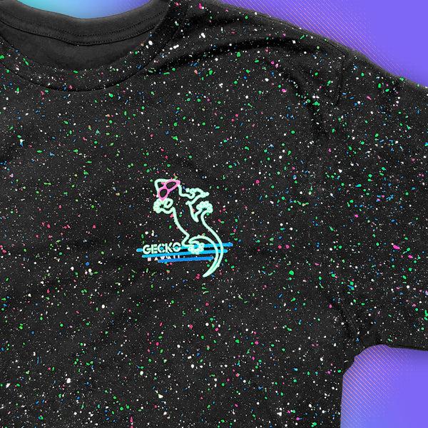 Gecko Hawaii Neon Nightclub Glow-In-The-Dark Retro Splatter