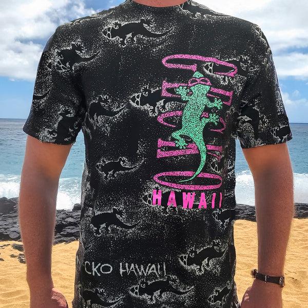 gecko hawaii Original Gecko Black Shadow All-Over Tee