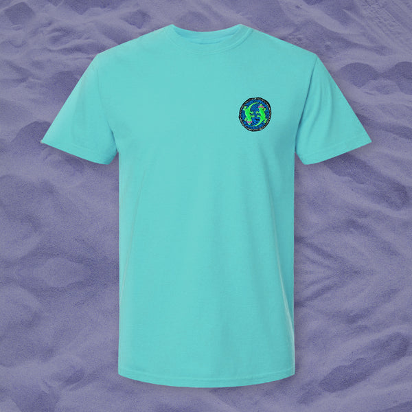 Gecko Hawaii Original Party Animal - 1980's Surfside Cyan Pigment Dyed Tee