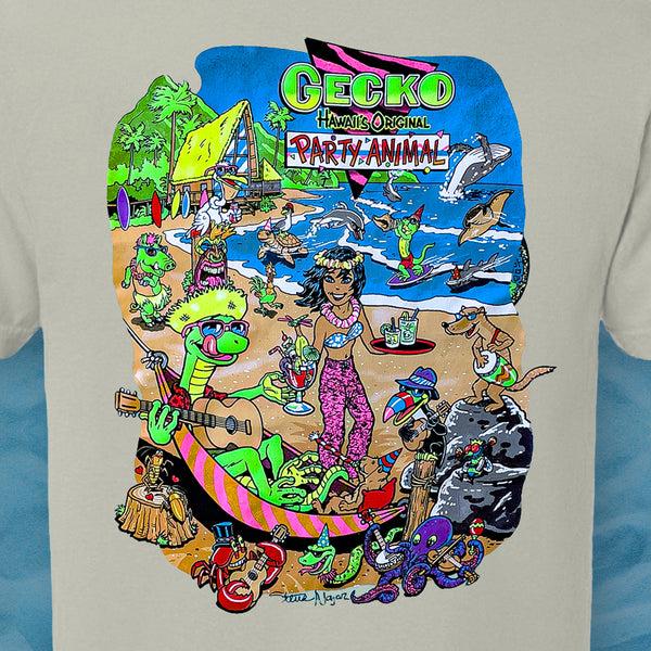 Gecko Hawaii Original Party Animal - Gecko X Nazar Natural Off-White Beefy Tee