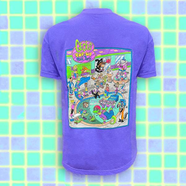 gecko hawaii Pop-Up Pool Party - SECRET Purple (Single Stitch)