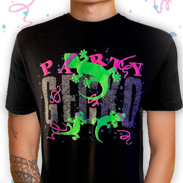 Gecko Hawaii SECRET Reflective Black 1989 Party Gecko Short Sleeve