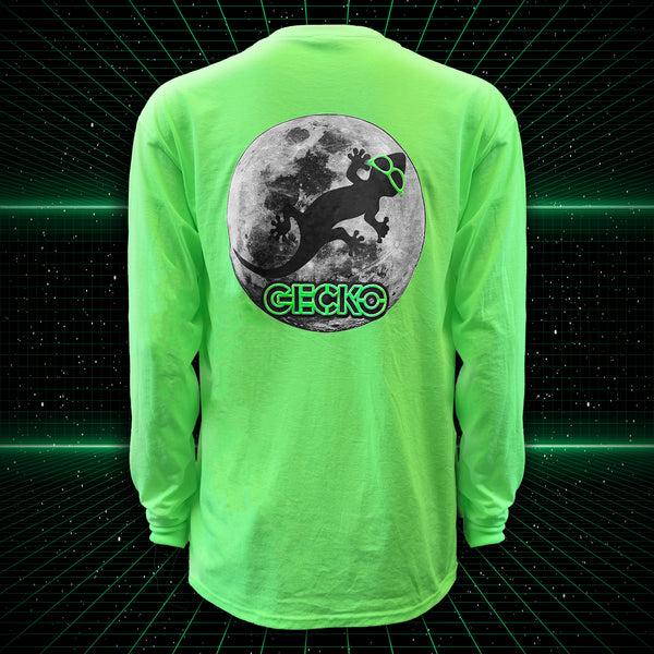 gecko hawaii SECRET Super Moon Neon Green Long Sleeve Tee
