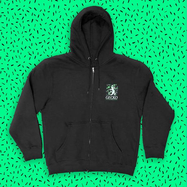Gecko Hawaii Space Gecko - Limited Electric Alien Zip Hoodie Black/Glow