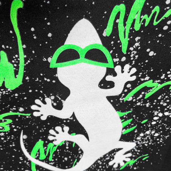 Gecko Hawaii Space Gecko - Limited Electric Alien Zip Hoodie Black/Glow
