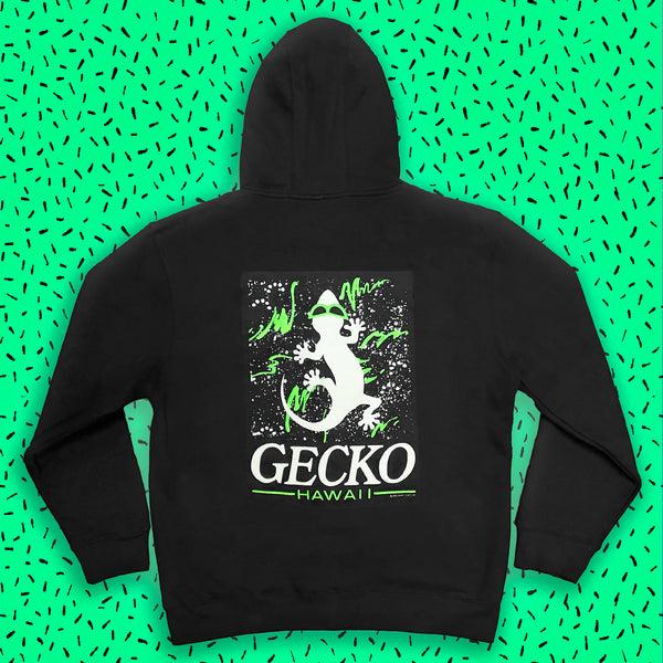 gecko hawaii Space Gecko - Limited Electric Alien Zip Hoodie Black/Glow