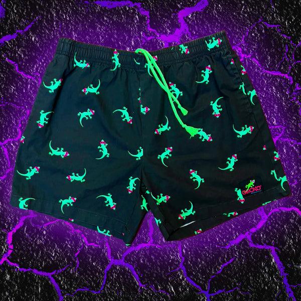 Gecko Hawaii The "Original Gecko" OG Cotton Shorts Black