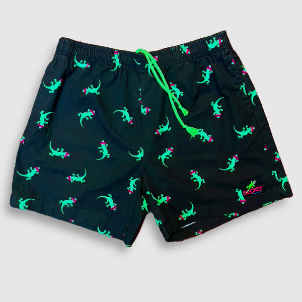 Gecko Hawaii The "Original Gecko" OG Cotton Shorts Black