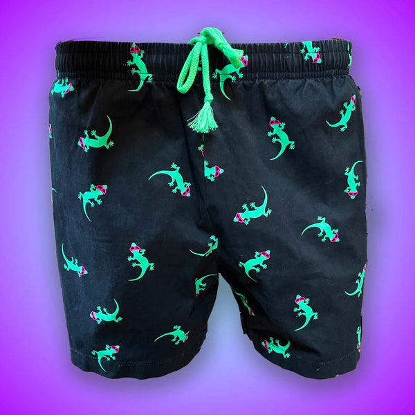 Gecko Hawaii The "Original Gecko" OG Cotton Shorts Black