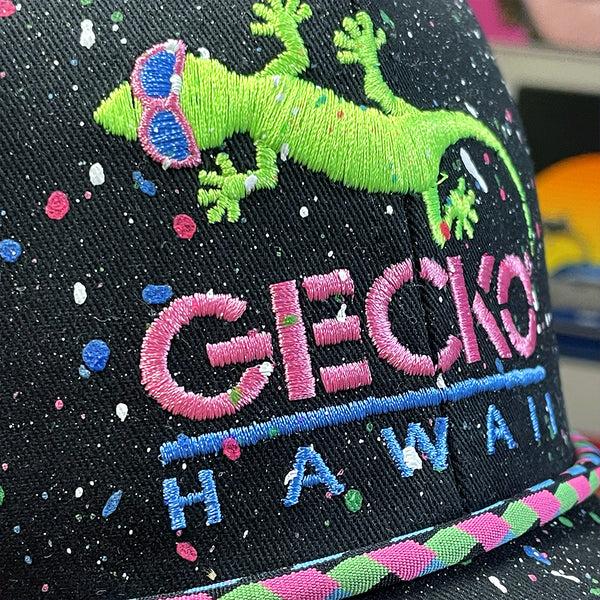 Gecko Hawaii The Retro Rope - Glow-In-The-Dark Splatter Black Hat (LIMITED)