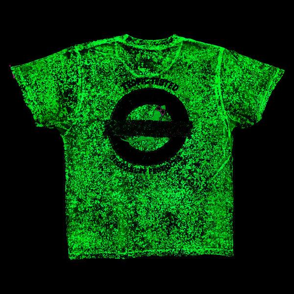 Gecko Hawaii Tropic Tested - 1980's Sponge Paint Neon Green Glow Tee (Limited Edition)