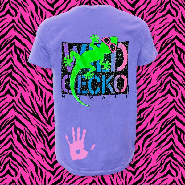 gecko hawaii Wild Gecko 1990 - Hyper Flash Color Change Purple to Pink T-Shirt