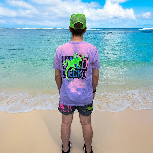 Gecko Hawaii Wild Gecko 1990 - Hyper Flash Color Change Purple To Pink T-Shirt