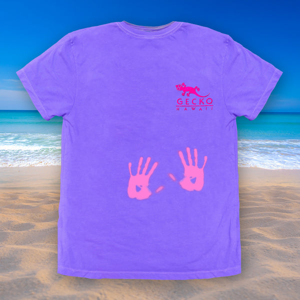Gecko Hawaii Wild Gecko Islands - Hyper Flash Color Change Purple To Pink T-Shirt