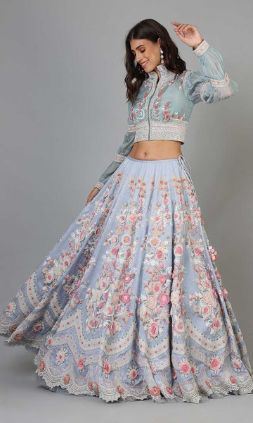 Geisha Designs Delilah Embroidered Lehenga With Jacket