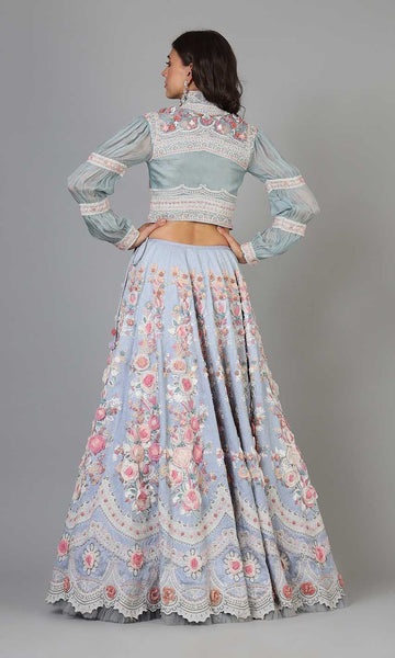 Geisha Designs Delilah Embroidered Lehenga With Jacket