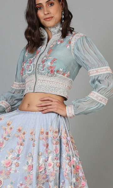 Geisha Designs Delilah Embroidered Lehenga With Jacket