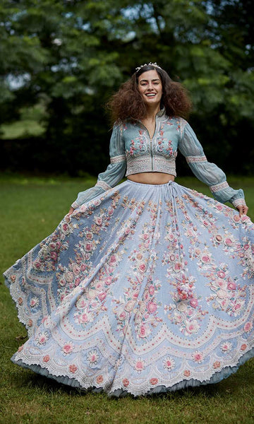 geisha designs Delilah Embroidered Lehenga with Jacket