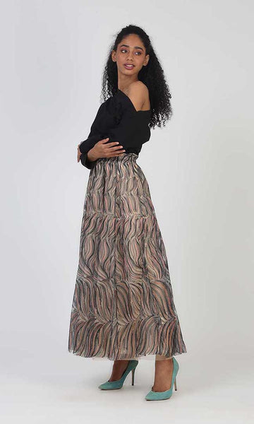 Geisha Designs Alena Delicate Embroidered Skirt