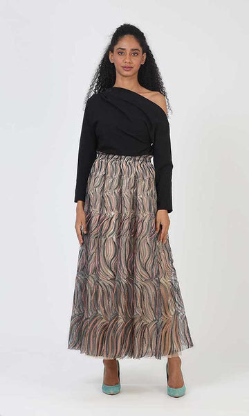geisha designs Alena Delicate Embroidered Skirt