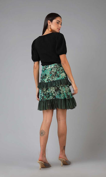 Geisha Designs Amanda Velvet Mini Skirt