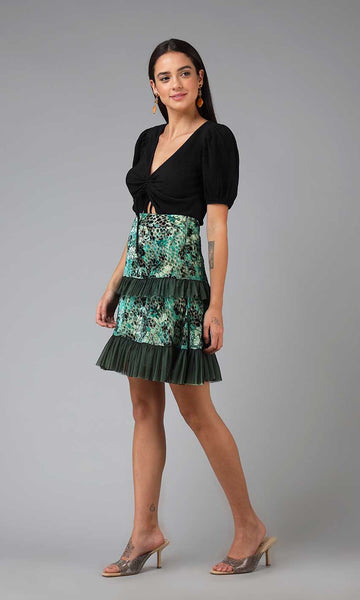 Geisha Designs Amanda Velvet Mini Skirt