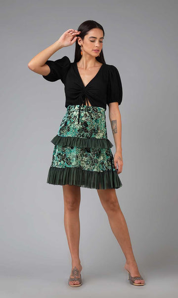 geisha designs Amanda Velvet Mini Skirt