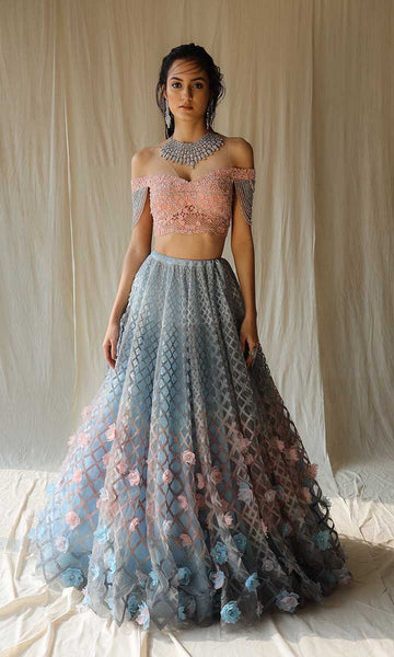Geisha Designs Ariel Floral Lehenga Set