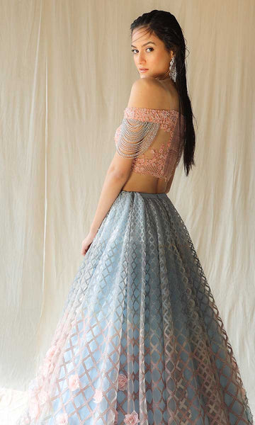 Geisha Designs Ariel Floral Lehenga Set