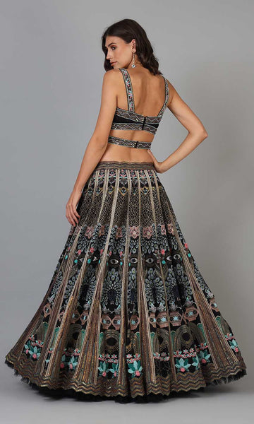 Geisha Designs Ava Peacock Lehenga Set
