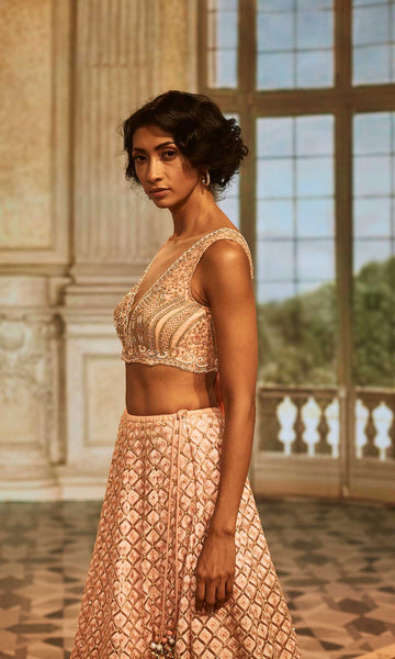 Geisha Designs Bella Rouge Pink Lehenga