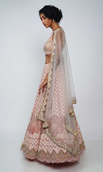 Geisha Designs Bella Rouge Pink Lehenga