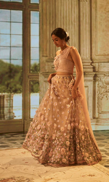 Geisha Designs Blush Floral Lehenga