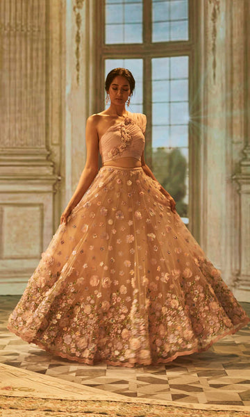 geisha designs Blush Floral Lehenga