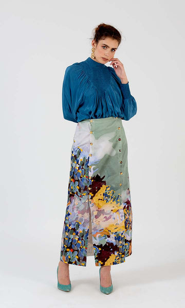 geisha designs Button Down Slit Skirt