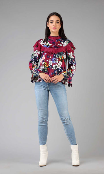 Geisha Designs Caroline Ruffle Top