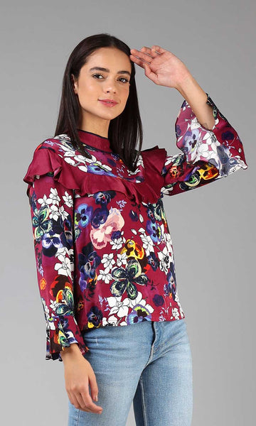 Geisha Designs Caroline Ruffle Top