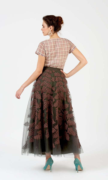 Geisha Designs Checkered Woven Top