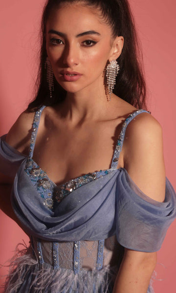 Geisha Designs Chrishell Feather Dress