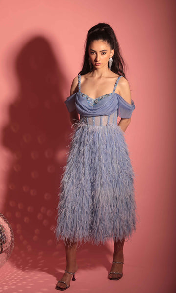 Geisha Designs Chrishell Feather Dress