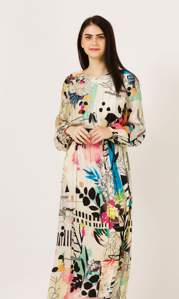 Geisha Designs Collage Printed Maxi Dress