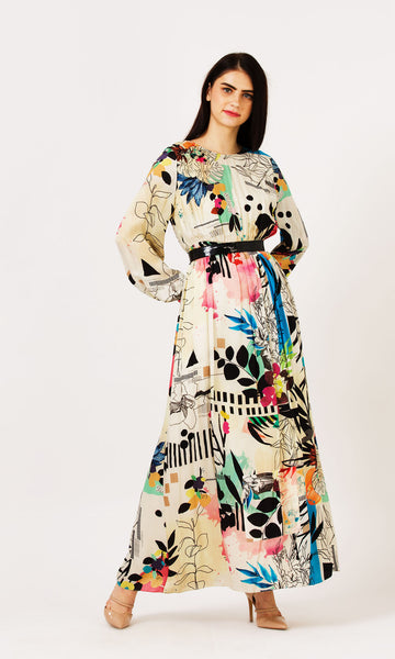 geisha designs Collage Printed Maxi Dress