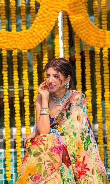 Geisha Designs Delia Floral Saree