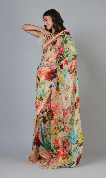 Geisha Designs Delia Floral Saree