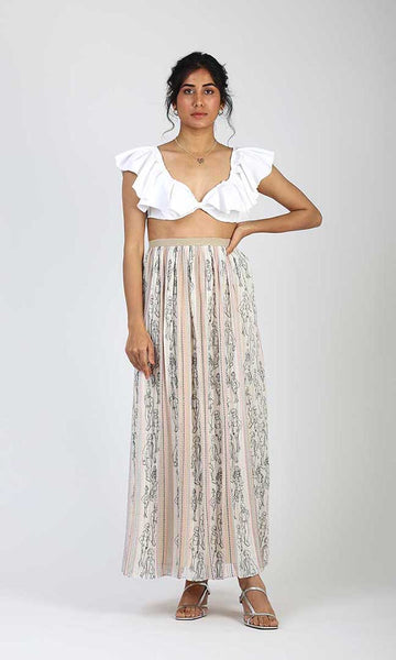 geisha designs Doodle Embroidered Long Skirt