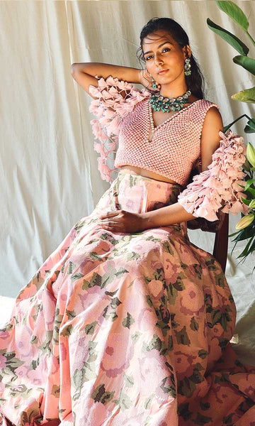 Geisha Designs Dusty Rose Athena Lehenga Set