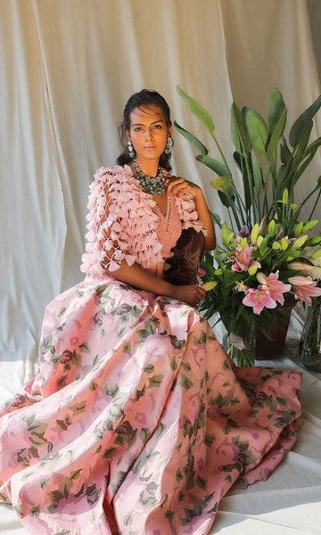 geisha designs Dusty Rose Athena Lehenga Set