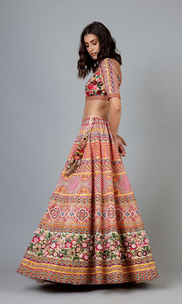 Geisha Designs Elena Floral Lehenga Set