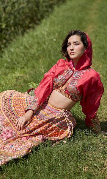 geisha designs Elena Floral Lehenga with Hoodie